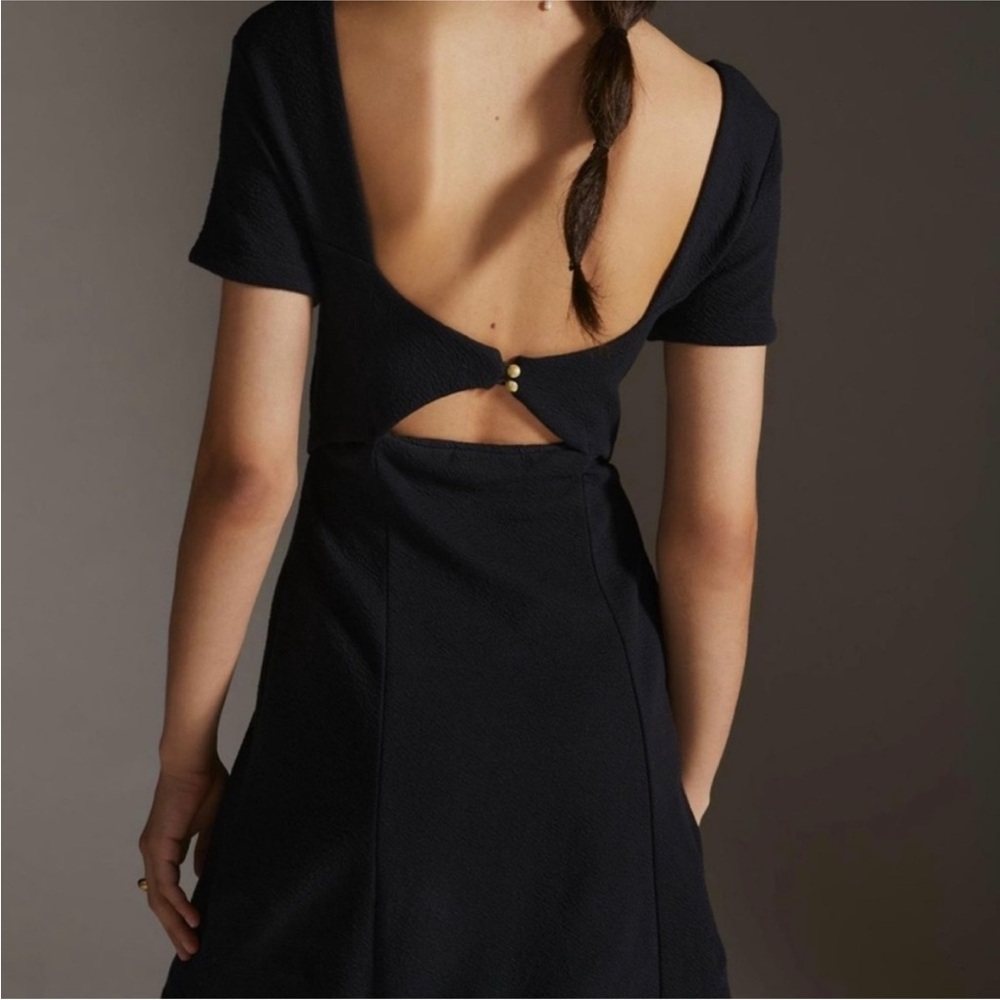 Maeve by Anthropologie Black A-Line Mini Dress Size M - Picture 2 of 8